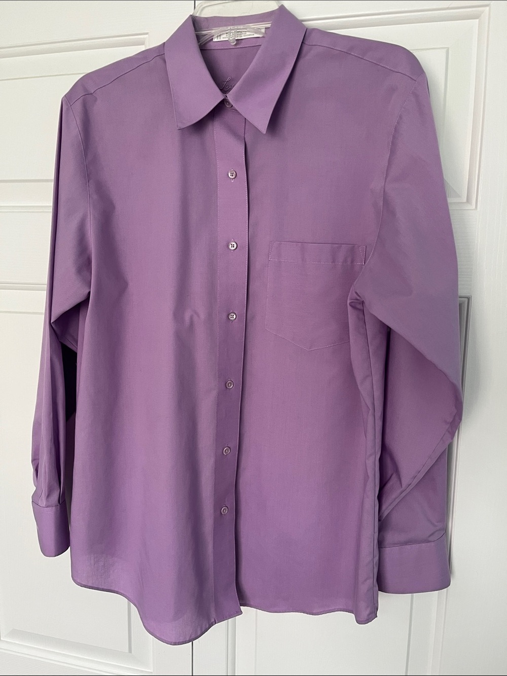 Foxcroft Soft Violet No-Iron Button Down Shirt 407092 Size 10
